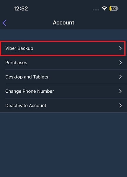 proceed with viber backup