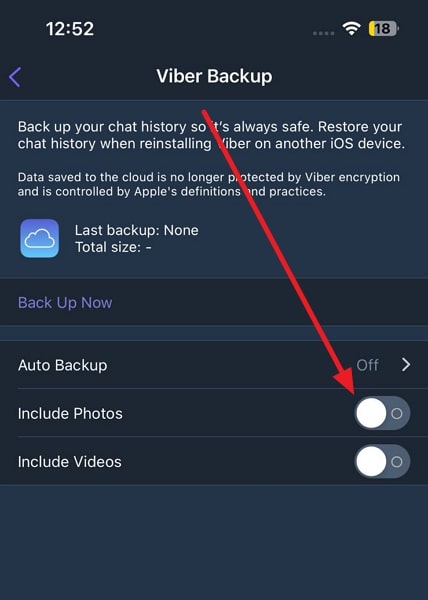 enable the auto backup feature