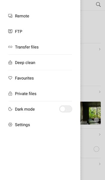 Open File Manager settings to access hidden files