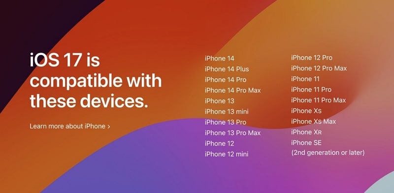 ios 17 beta compatible devices