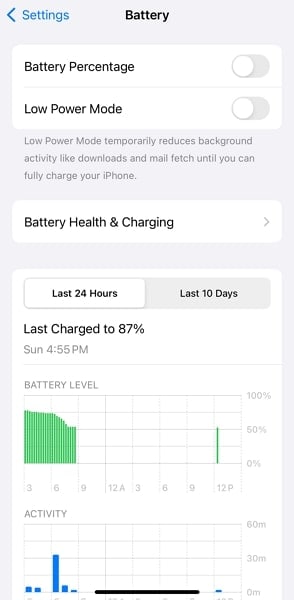 Activa el "Low Power Mode/Modo de Bajo Consumo"