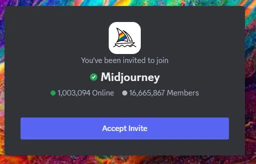 accetta invito midjourney 