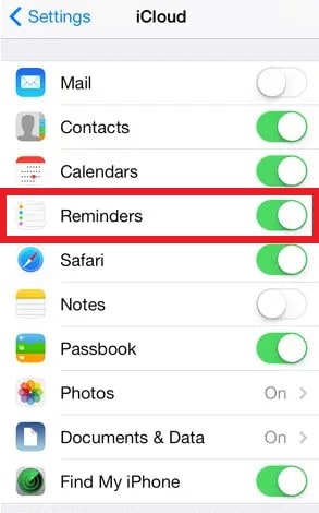 enable reminders sync