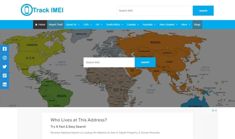 استخدم أداة تتبع Imei