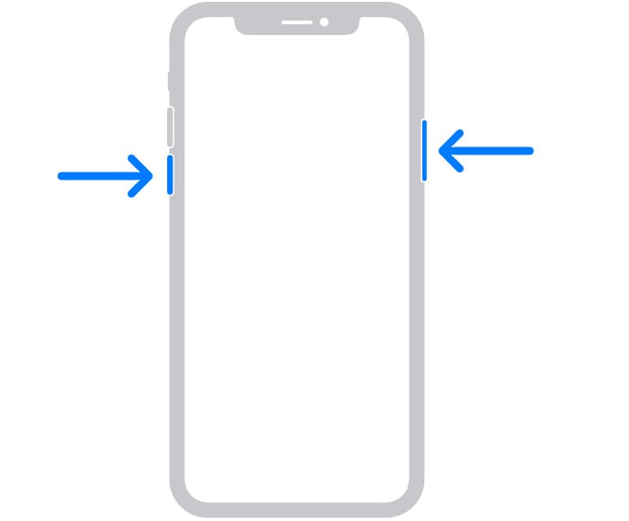 restart iphone x or later