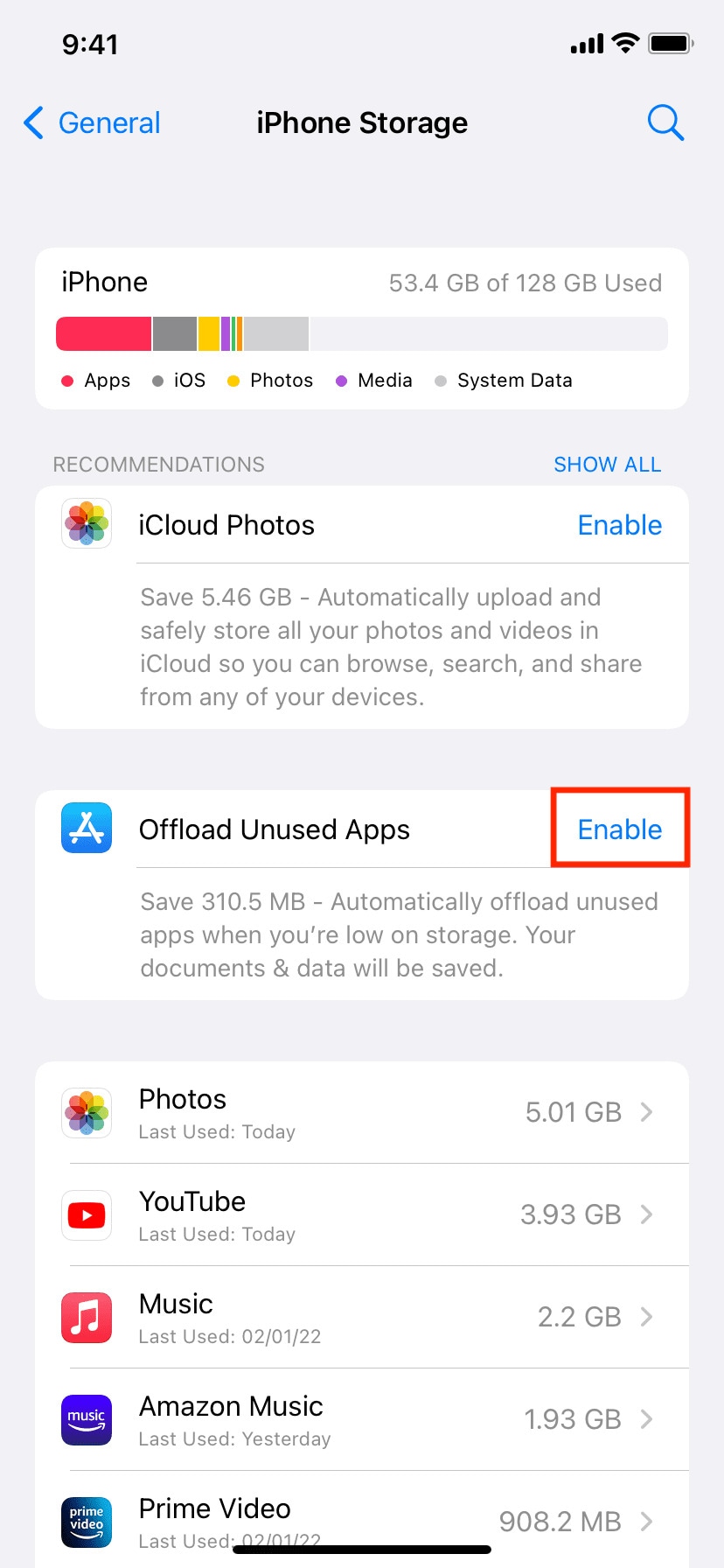 iphone storage offload unused apps