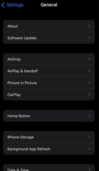 Open the CarPlay settings on iOS 17.