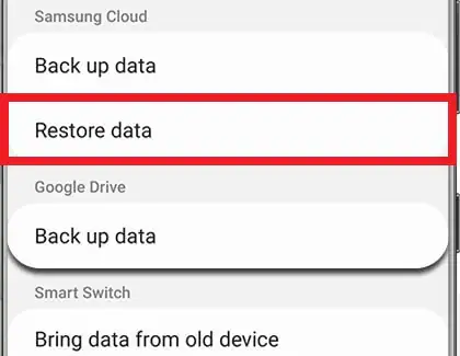 restore data