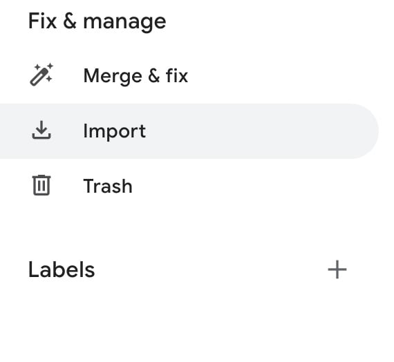 import vcard contacts in google
