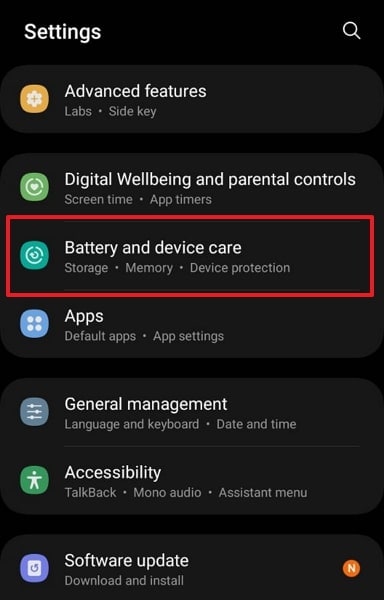 tap on battery and device care