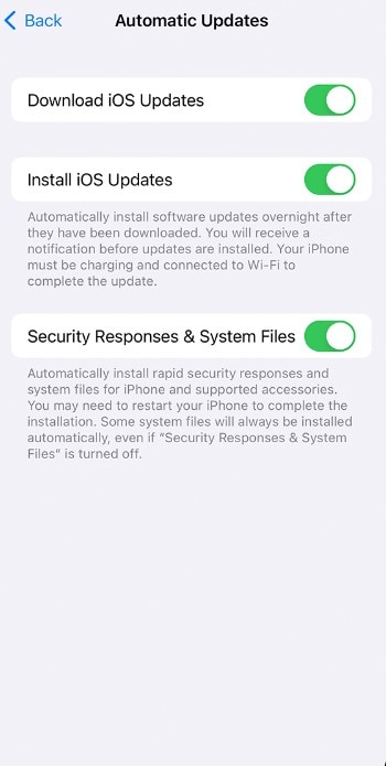 iphone set automatic updates