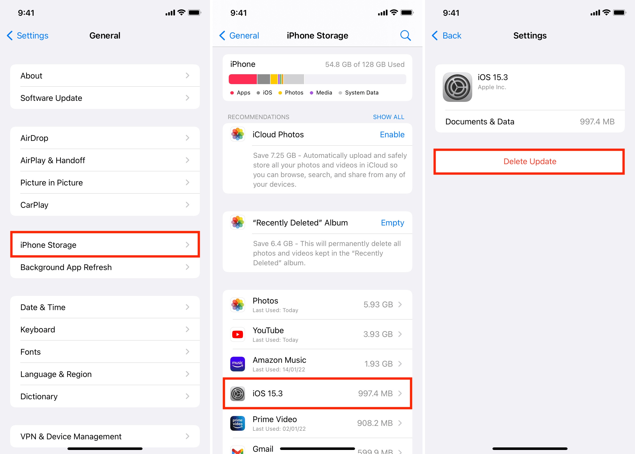 Update löschen, um das iOS Update Problem zu beheben