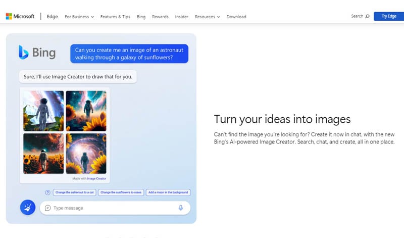 Bing Image Creator free AI image generator