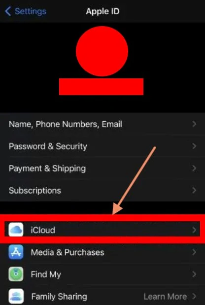 icloud in settings