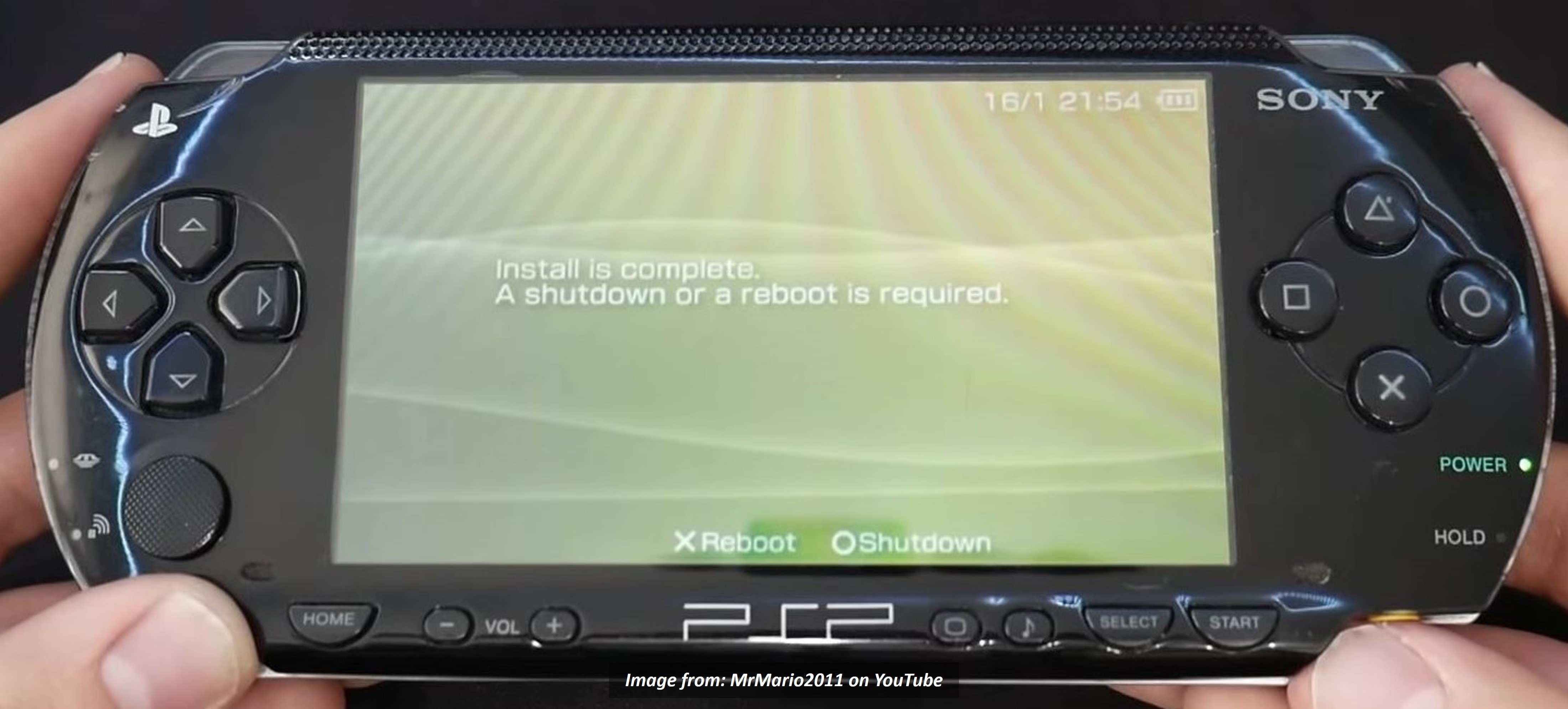 psp install complete message