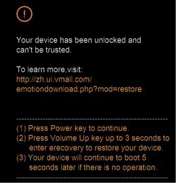 huawei recovery mode prompt and instructions