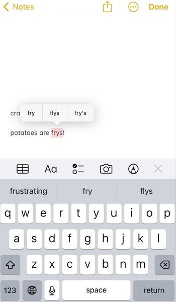 Autocorrección en el teclado de iOS 17.