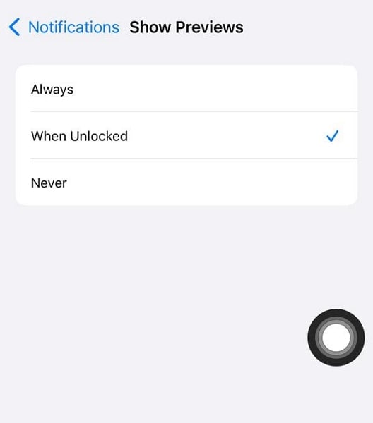 manage notification show previews