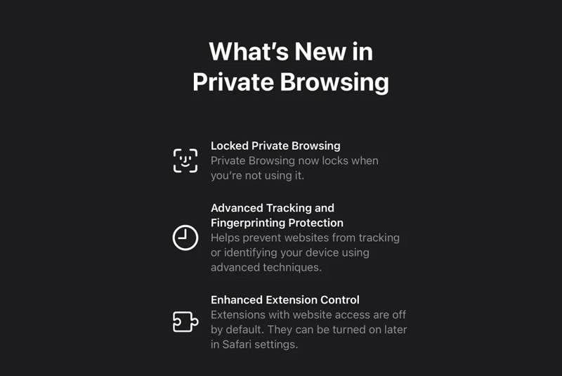 Private browsing on iOS 17.