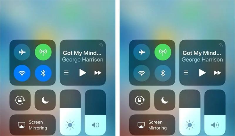 turn off iphone bluetooth from control panel