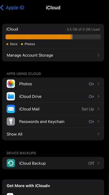 Gestiona iCloud en el iPhone.