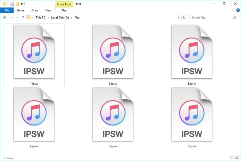 information about ipsw files