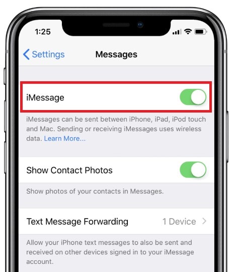 imessage and mms settings