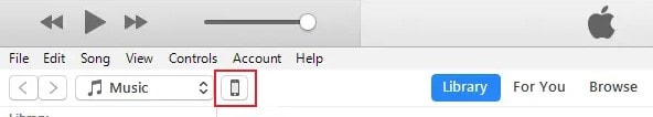 itunes device button