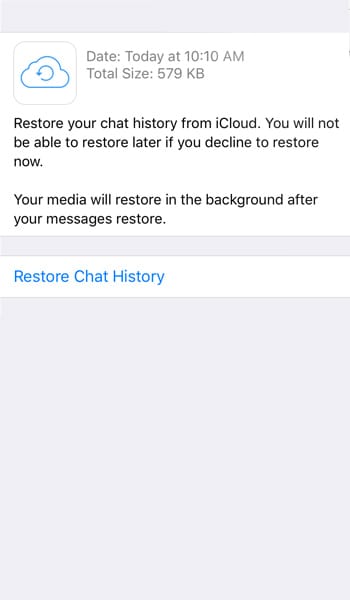 Retrieve WhatsApp messages from iCloud backup