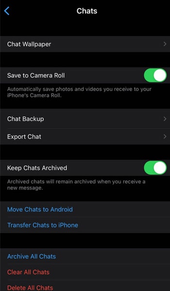 Backup WhatsApp messages on iCloud