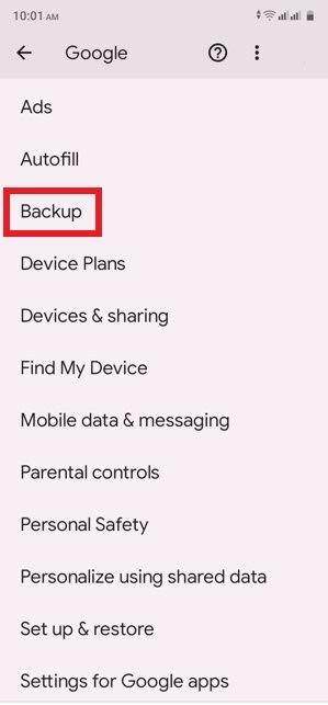 backup google contacts