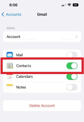 contacts gmail sync