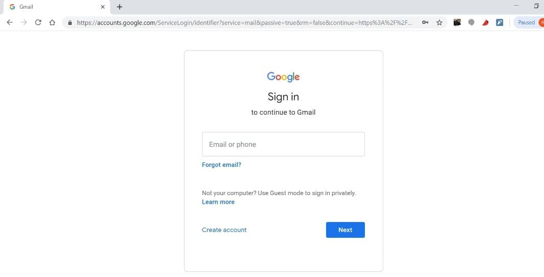 log in to gmail