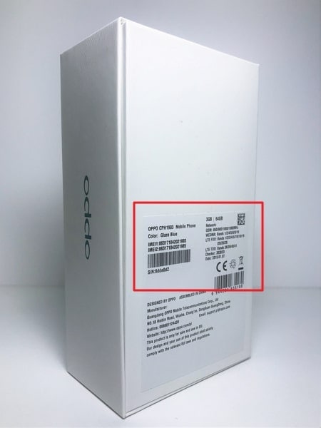 check imei from oppo box