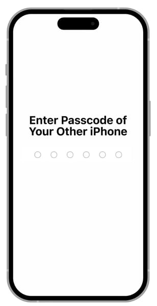 input old iphone passcode