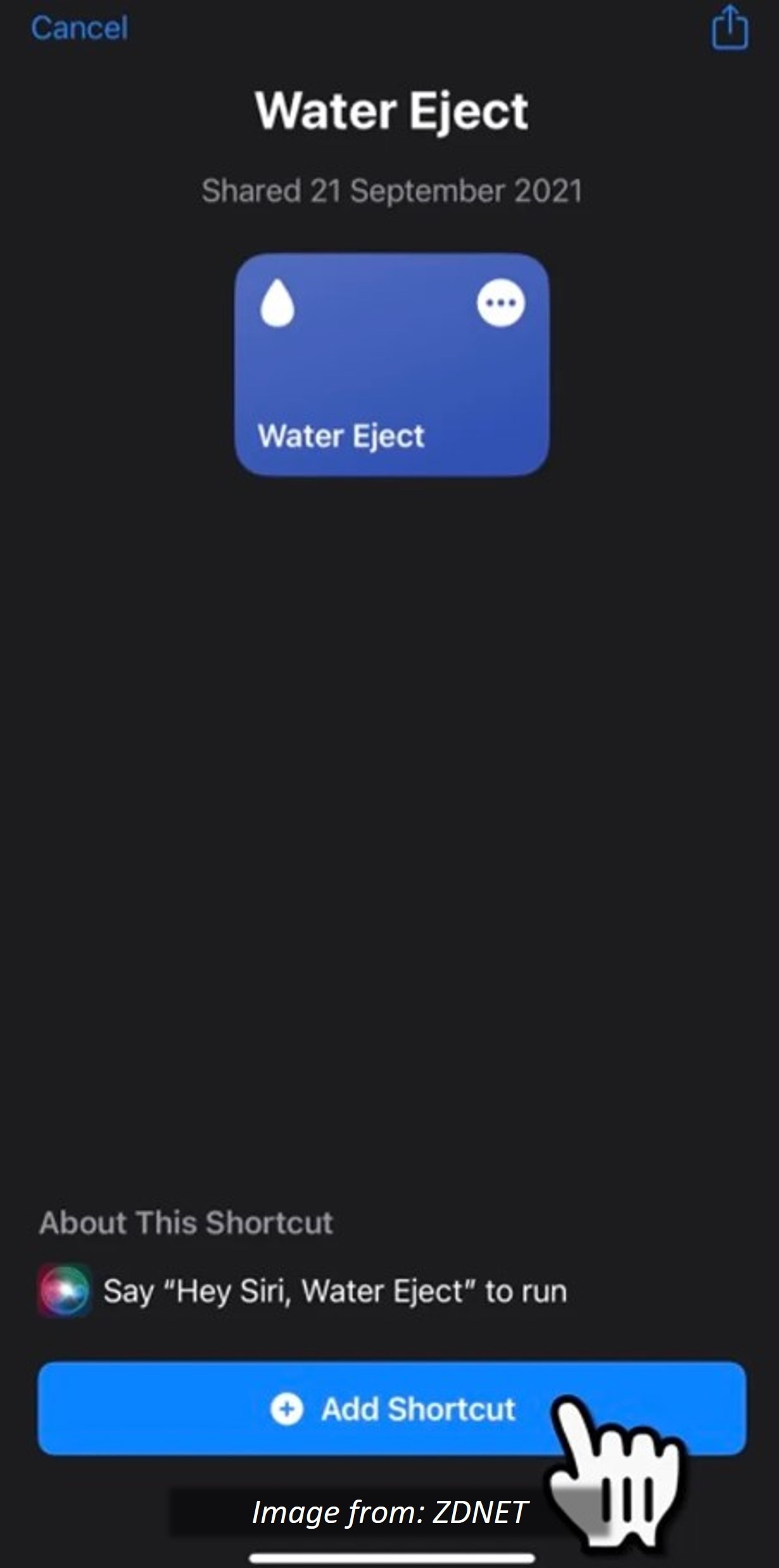 add water eject shortcut to collections
