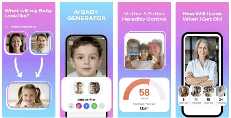 تطبيق ai baby generator face maker