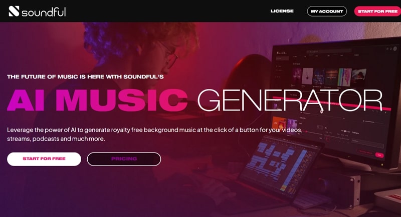 تطبيق soundful للموسيقى بالذكاء الاصطناعي عبر الإنترنت