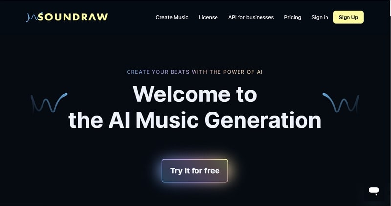 تطبيق لإنشاء موسيقى بالذكاء الاصطناعي soundraw.io