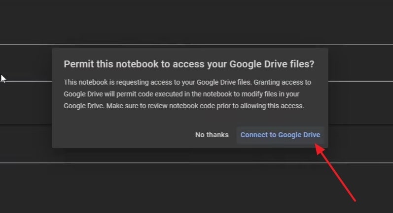 click on connect to google drive