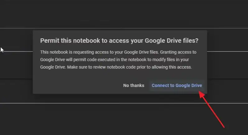 click on connect to google drive