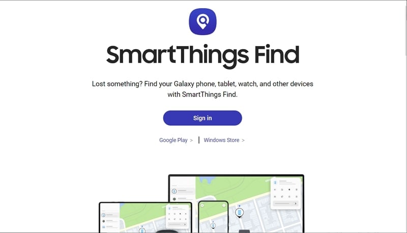 login into smartthings find