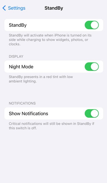 How to activate StandBy mode iOS 17
