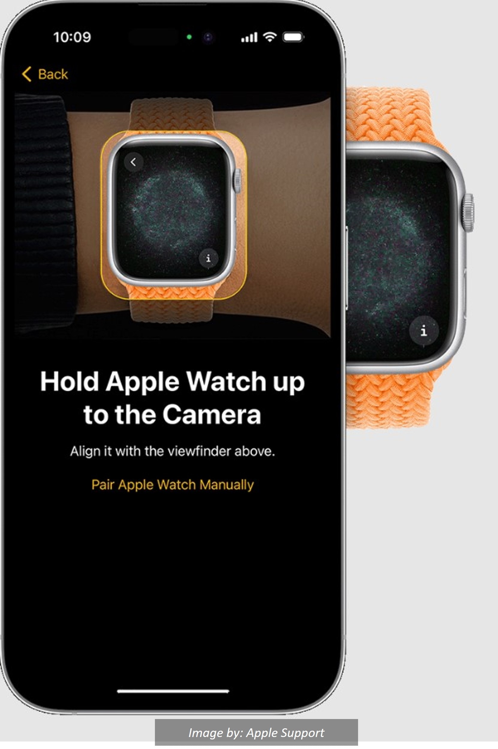 allineamento dell'apple watch e dell'iphone