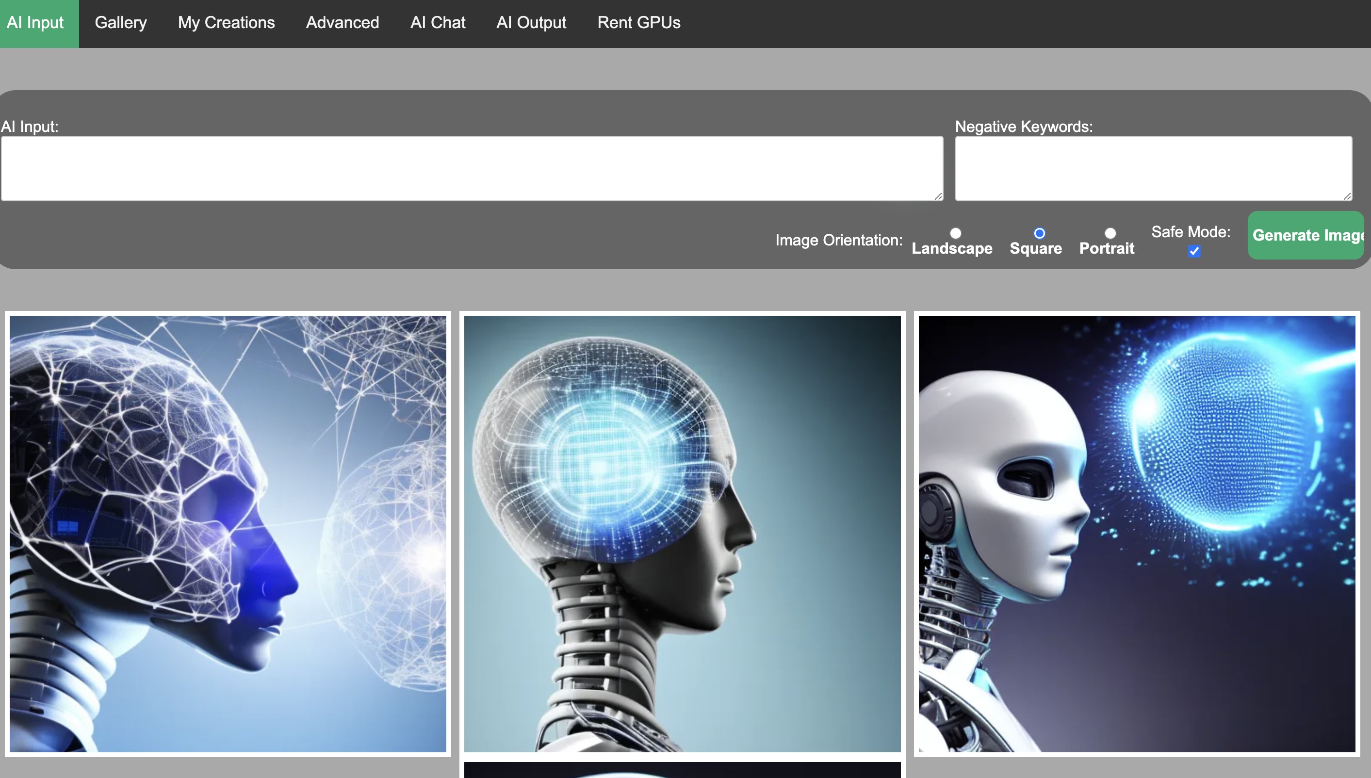 AI Input Homepage