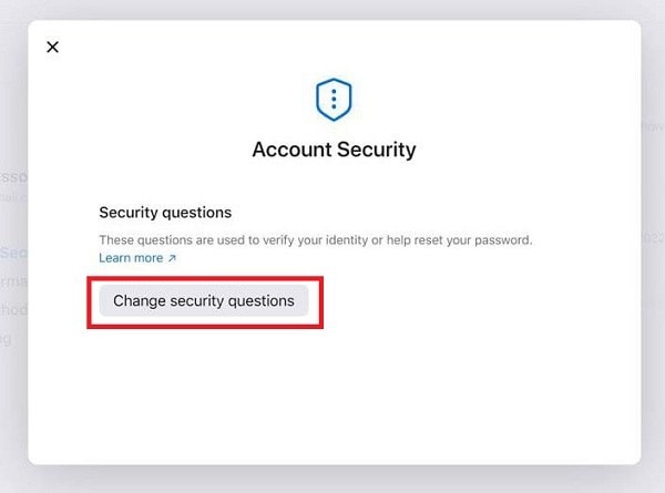press change security questions