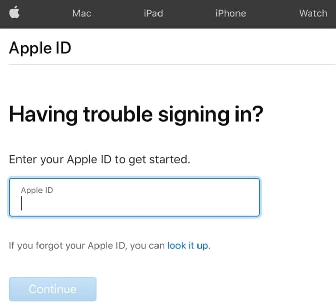 enter your apple id email