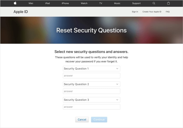 add new security questions