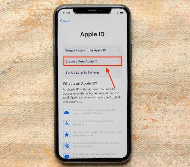 create a free apple id