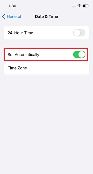 enable the set automatically feature